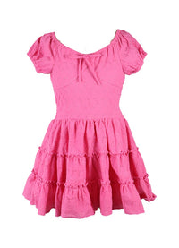 *Embroidered Spring Eyelet Tie Dress*