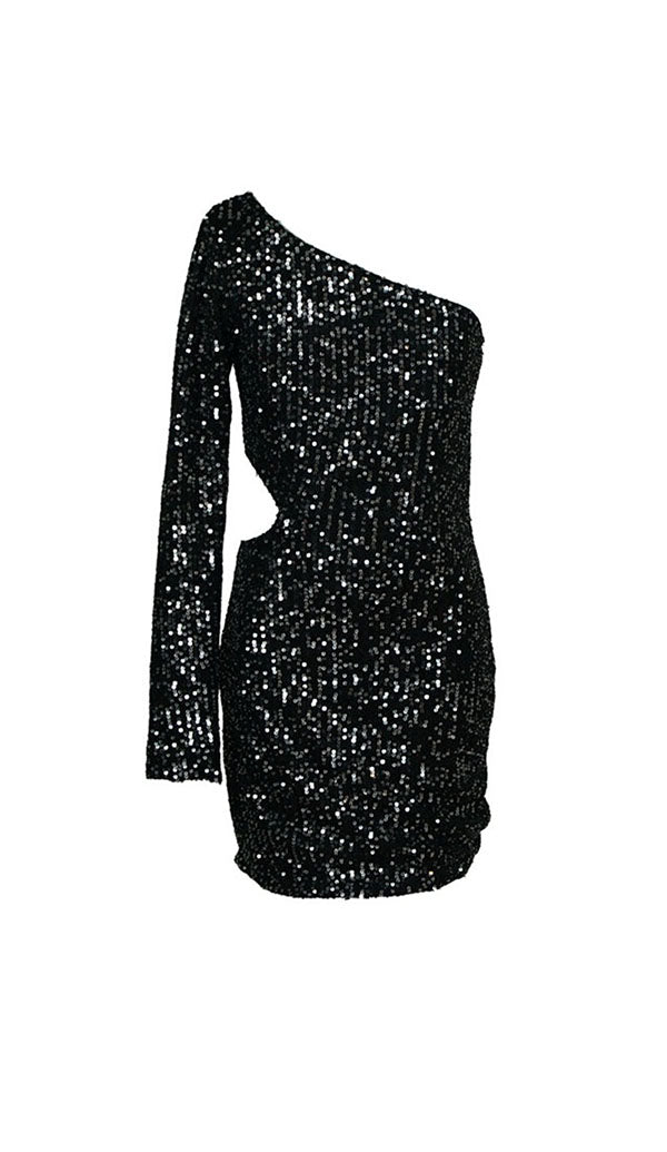 *Sequin One-Shoulder Mini Dress*