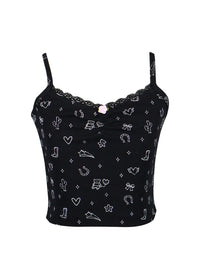 *Pointelle Printed Camisol Top*