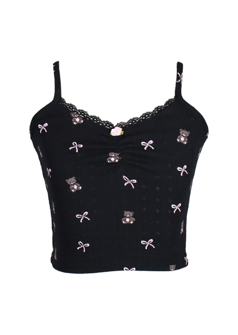 *Pointelle Printed Camisol Top*