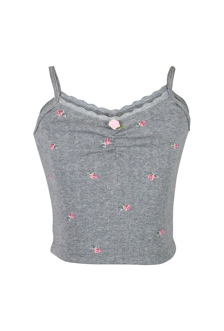 *Pointelle Printed Camisol Top*