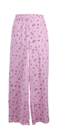 *Pointelle Printed Flare Pant