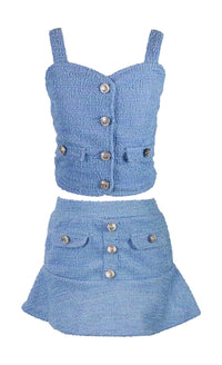 *Tweed Button Down Sleeveless Top*