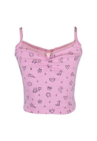 *Pointelle Printed Camisol Top*