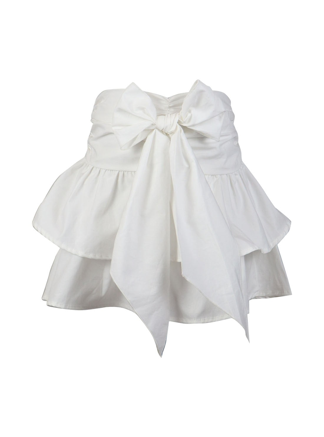*Poplin Bow Ruffle Skirt*