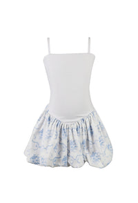 *Bow Toile Printed Ballet Bubble Dress*