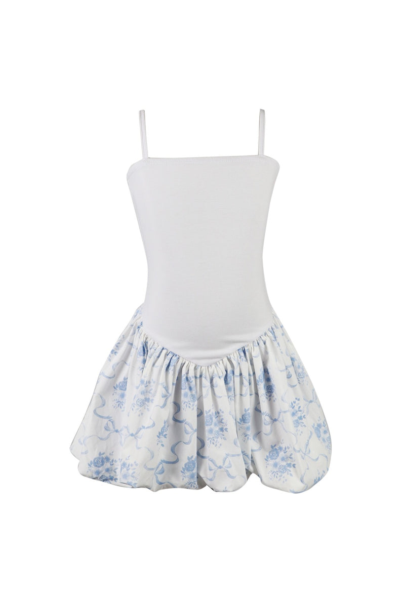 *Bow Toile Printed Ballet Bubble Dress*