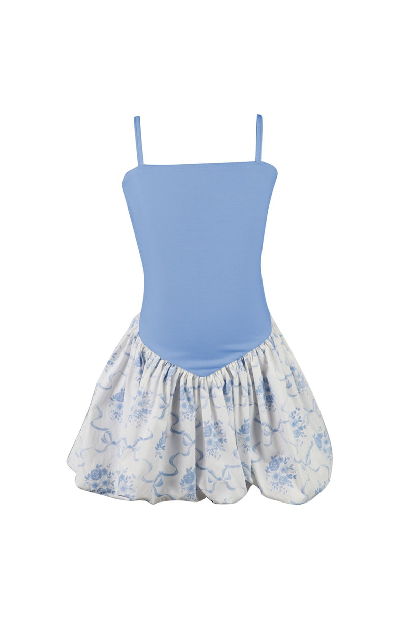 *Bow Toile Printed Ballet Bubble Dress*