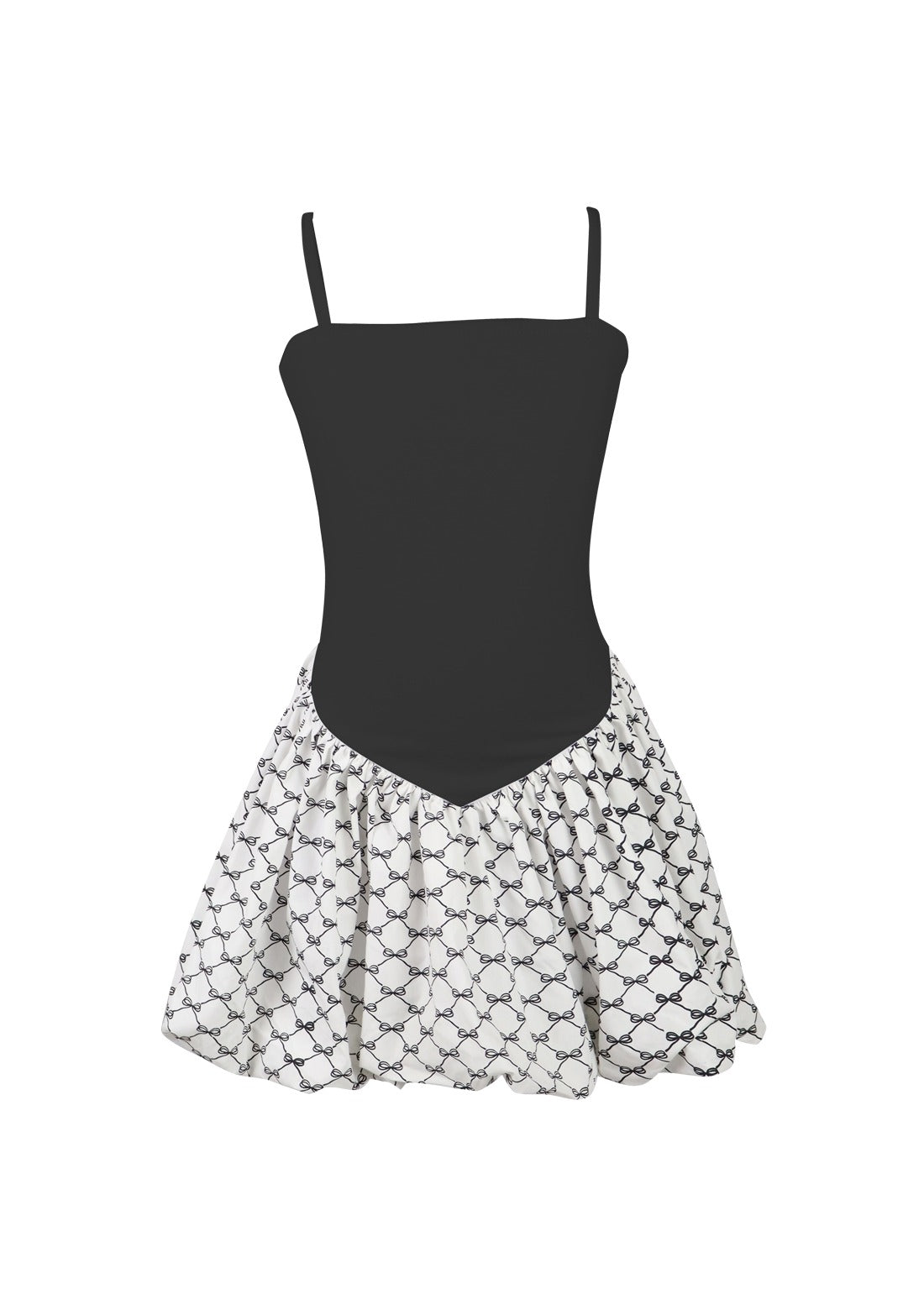 *Bow Toile Printed Ballet Bubble Dress*