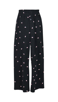 *Pointelle Printed Flare Pant