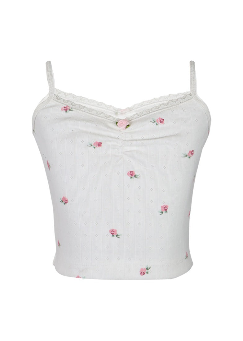 *Pointelle Printed Camisol Top*