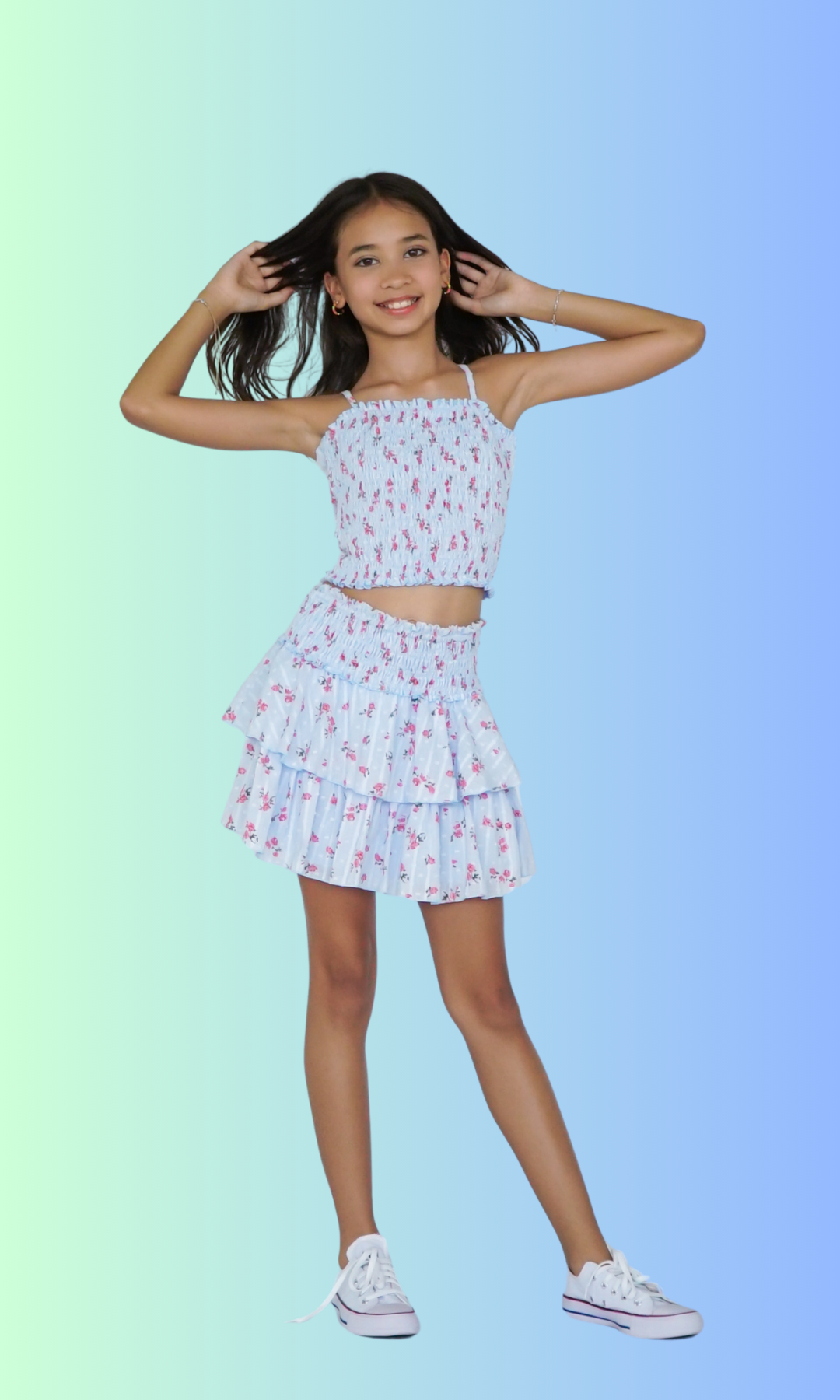*Smocked V-Yok Ruffle Skirt*