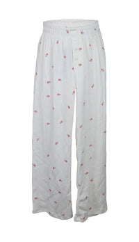 *Pointelle Printed Flare Pant