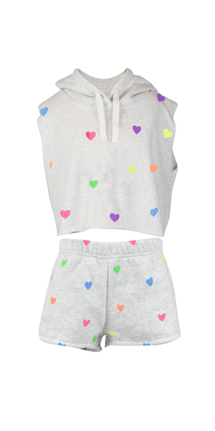 *Light Misty Allover Heart Short*