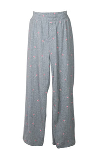 *Pointelle Printed Flare Pant
