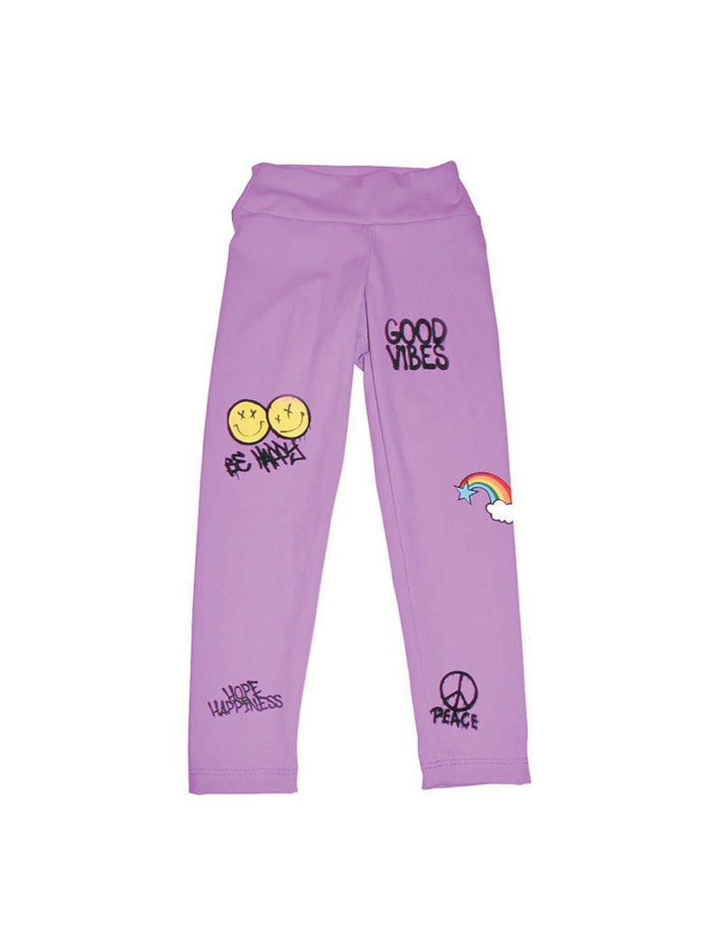 *Neon Purple Multi Icon Legging*