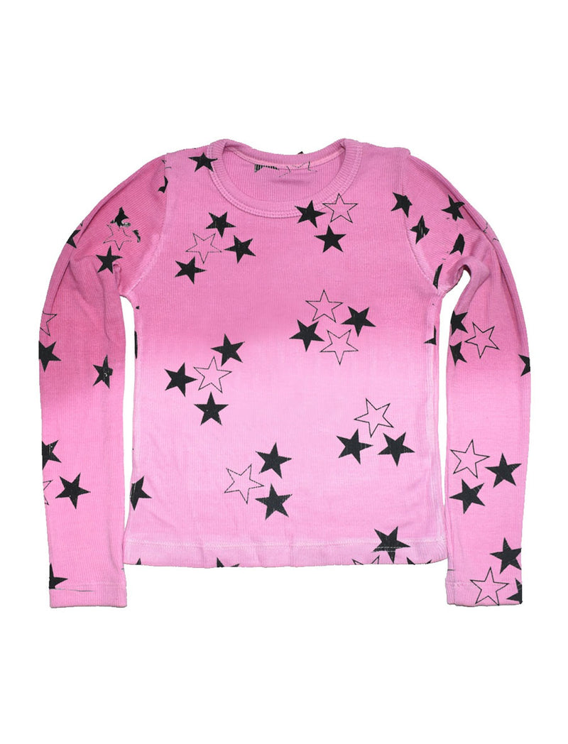 *Pink Ombre Stars Long Sleeve Tee*
