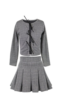 *Houndstooth Pleated Skirt*