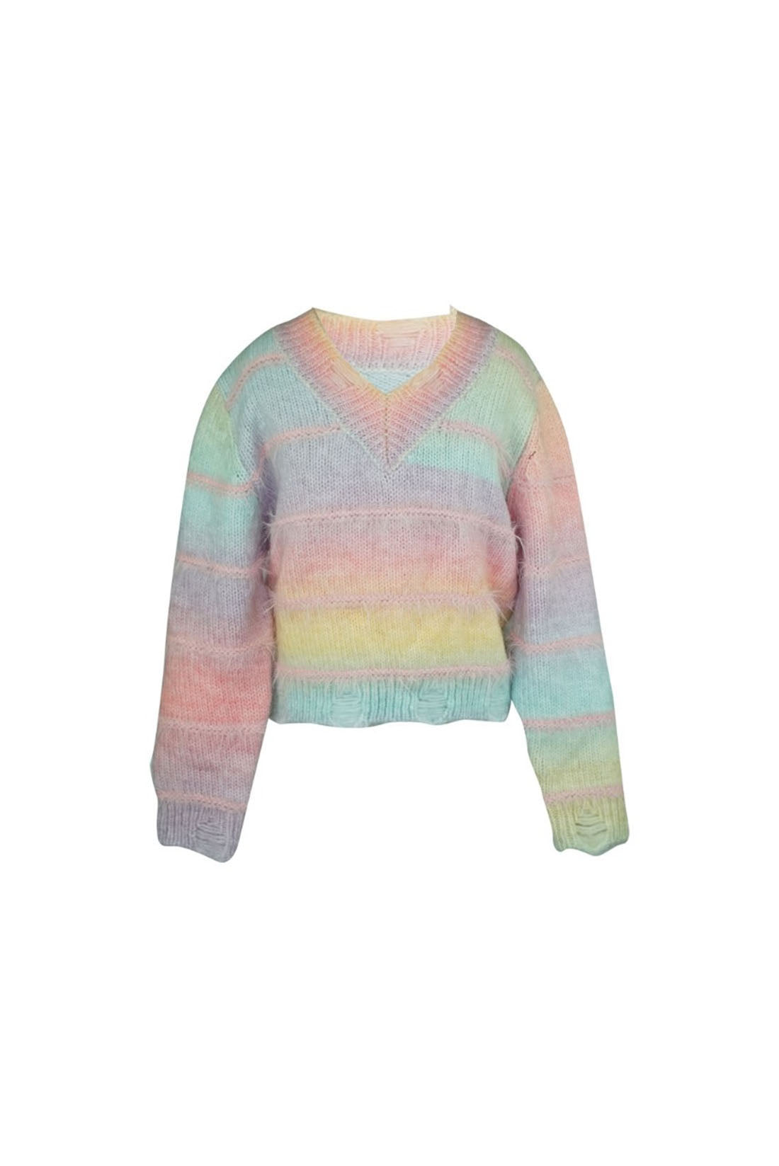 Rainbow fuzzy sweater hotsell