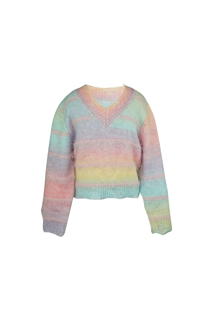 *Fuzzy Fur Rainbow Sweater*