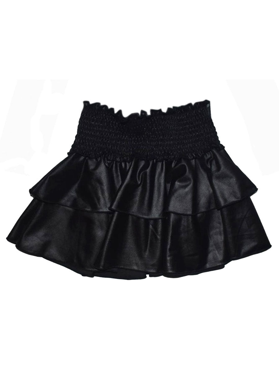 Black ruffle 2024 skater skirt