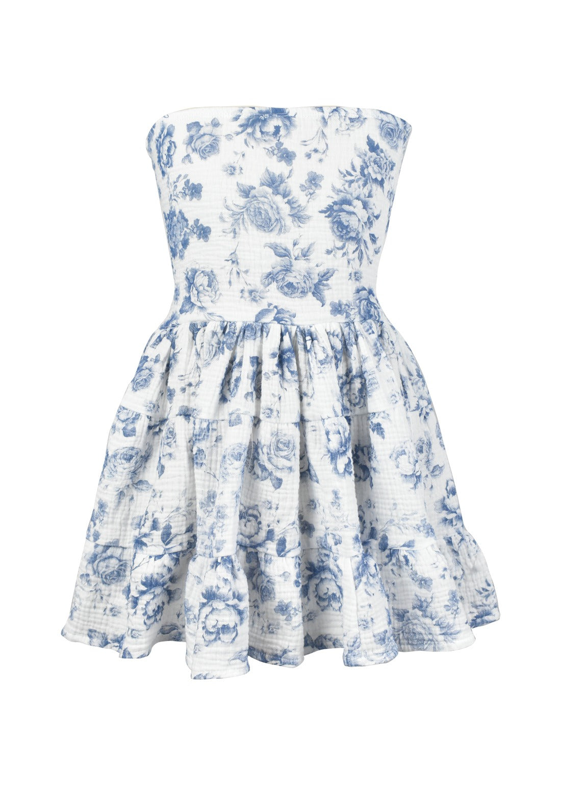 White Toile Printed Tubetop Dress* – Flowers By Zoe Clothing
