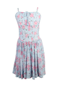 *Tulle Net Floral Print Bustier Cami Dress*
