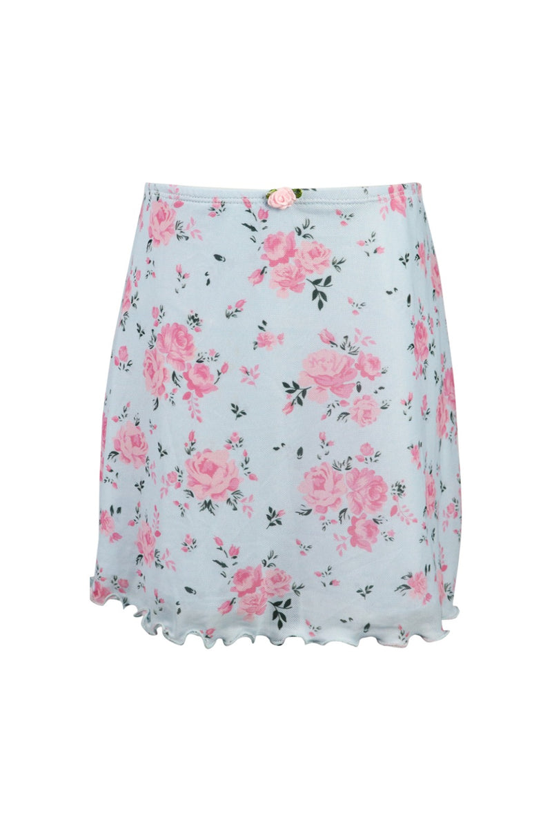 *Tulle Net Floral Print Skirt*
