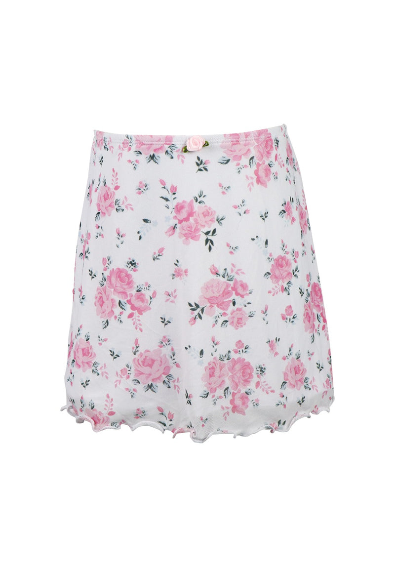 *Tulle Net Floral Print Skirt*