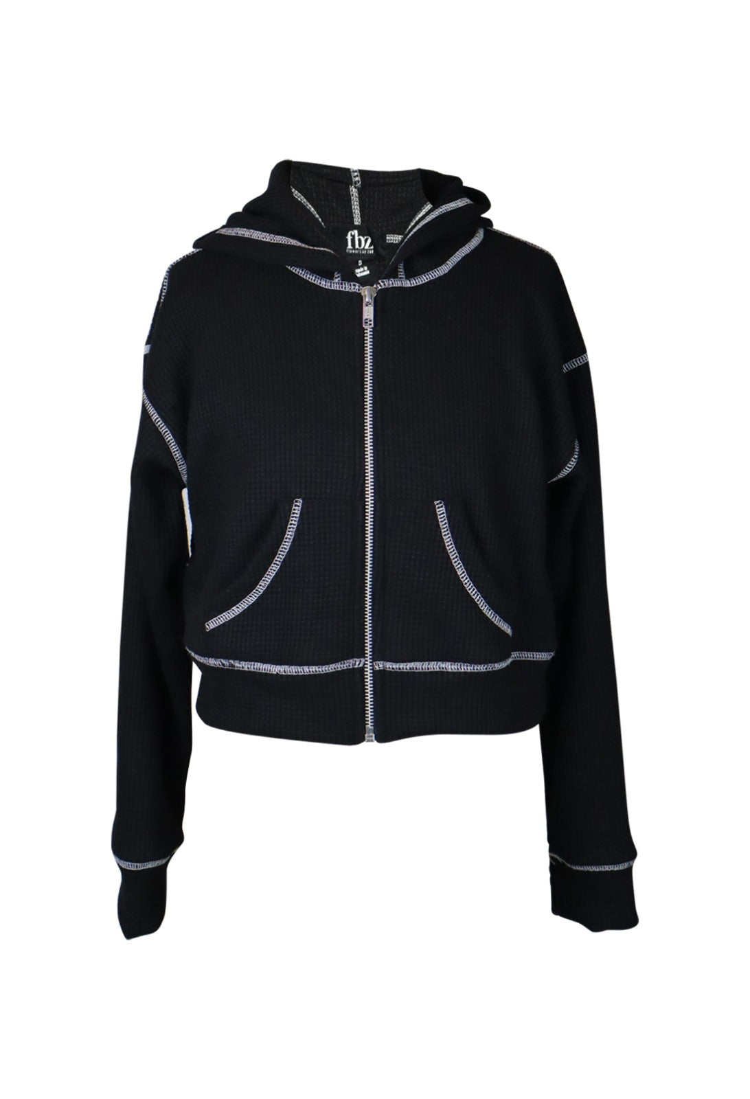 *Contrast Stitch Zip Up Jacket*