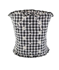 *Embroidery Checkered Tubetop*