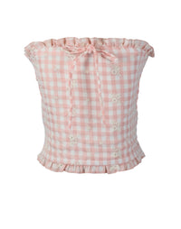 *Embroidery Checkered Tubetop*