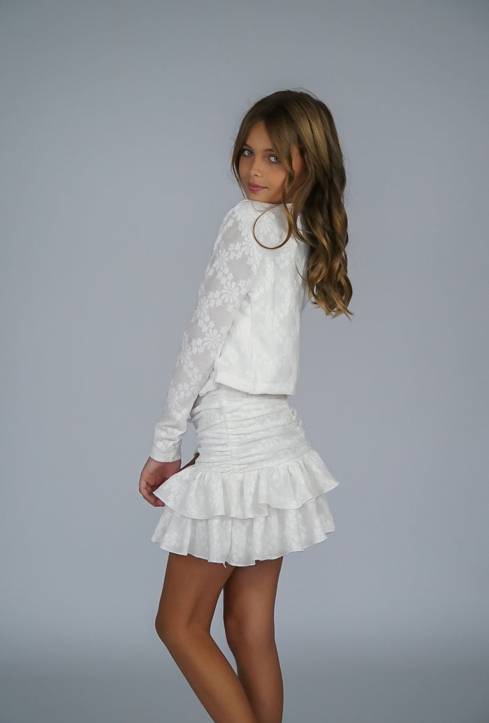 *Emboss Flower Cardigan*
