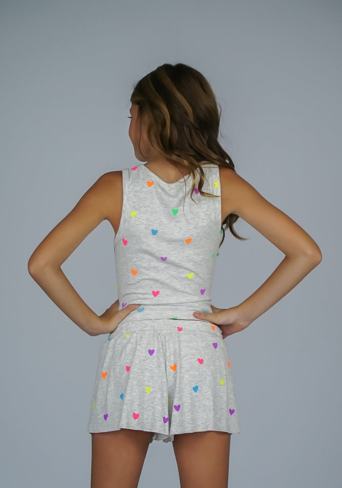 *Light Misty Allover Heart Tank*