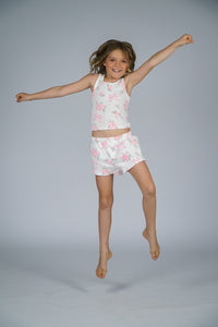 *Pointelle Pink Rose Bow Tank*