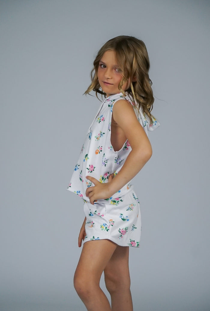 *Multi Liberty Flower Sleevess Hoody*