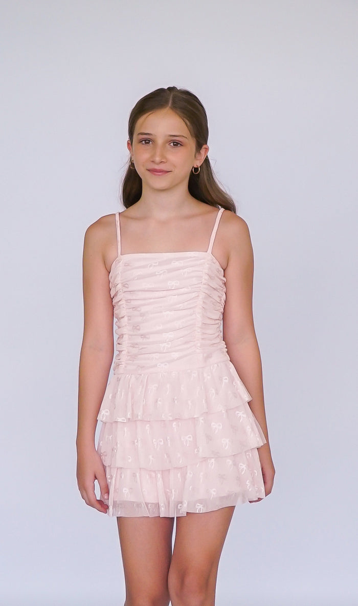 *Allover Bow Ruffle Dress*