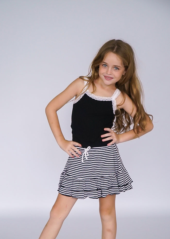 *Black White Lace Top*
