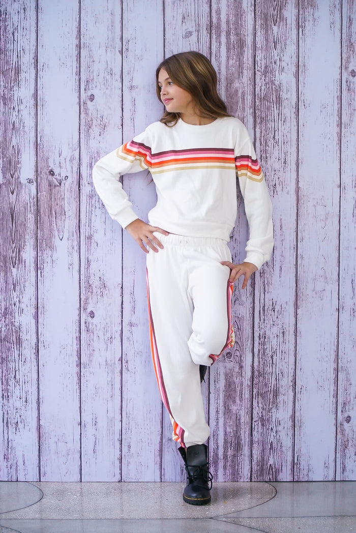 *Multi Color Stripe Sweatshirt*