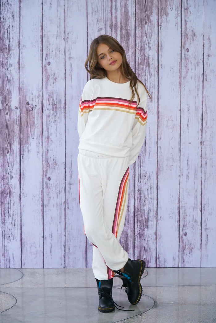 *Multi Color Stripe Sweatpant*