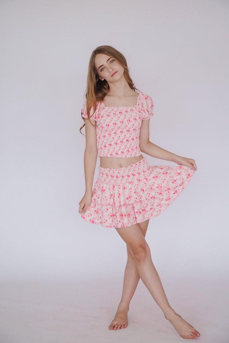 *Pink Floral Twirl Skirt*