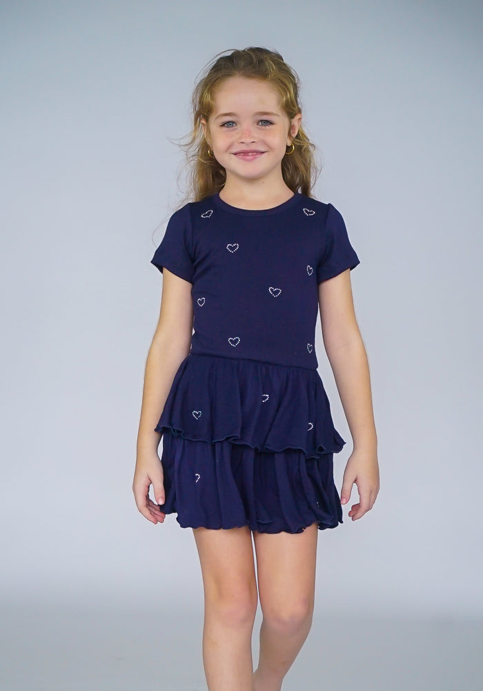 *Rib Allover Studded Heart Dress*