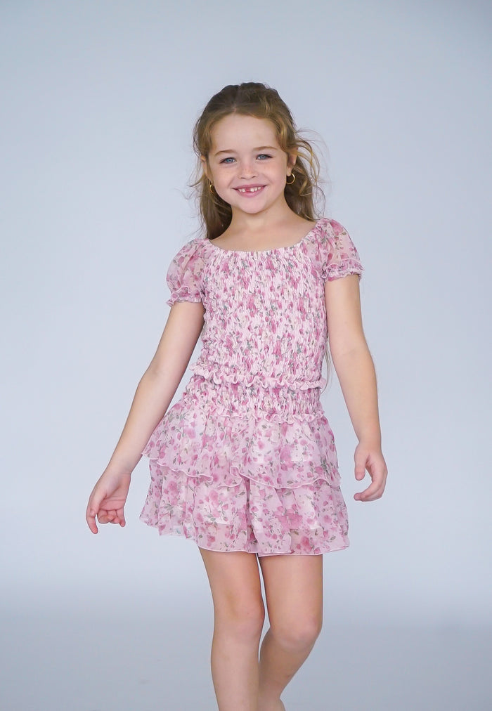 *Ciffon Floral Ruffle Skirt*