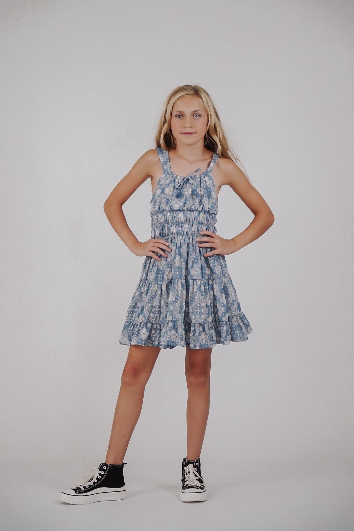 *Blue Bandana Printed Sleveeless Dress*