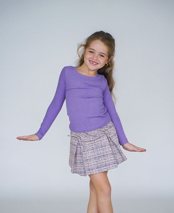 *Tweed Pleated Bow Skirt*