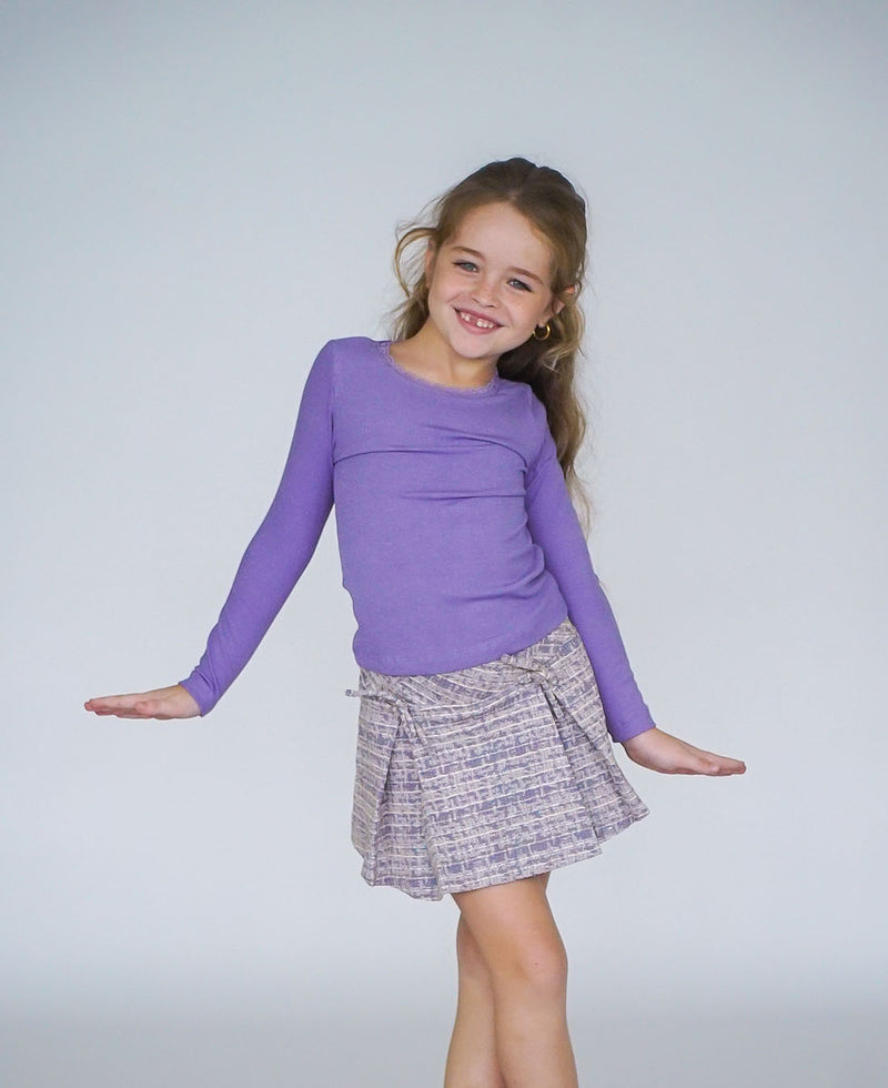 *Tweed Pleated Bow Skirt*