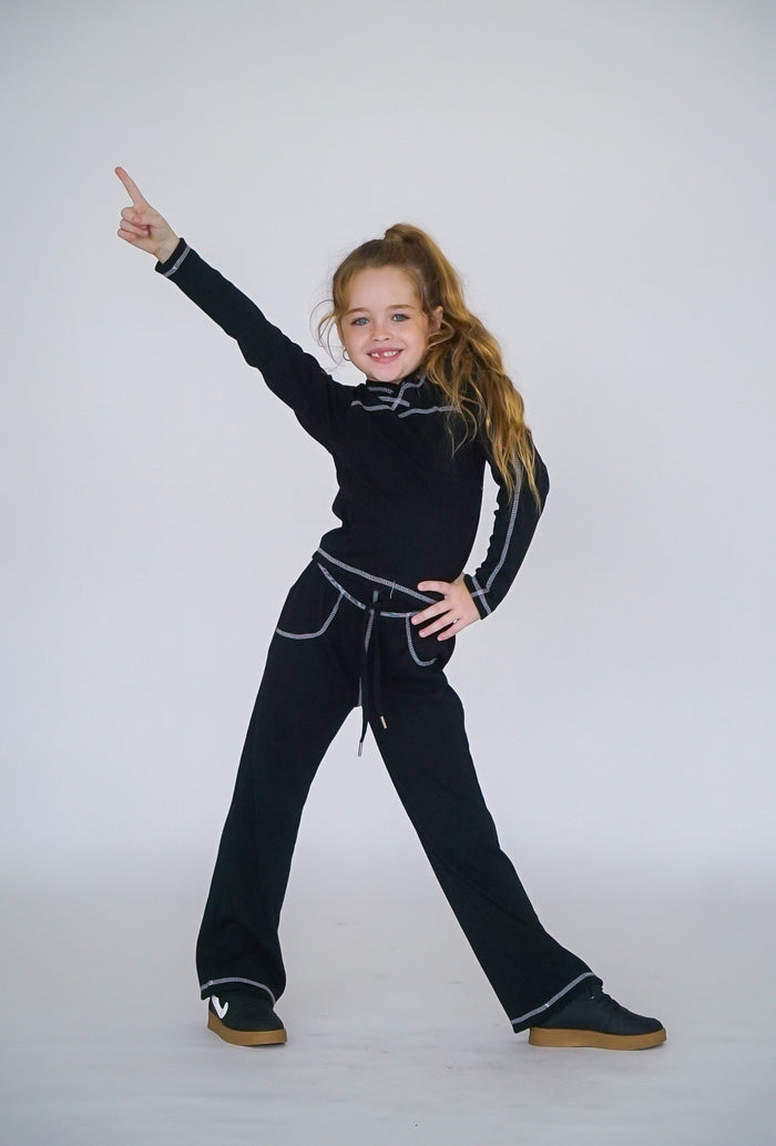 *Contrast Stitching Flare Pant *