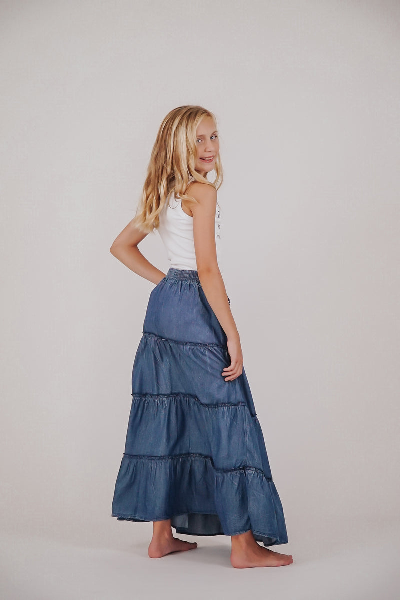 *Denim Chambray Maxi Skirt*