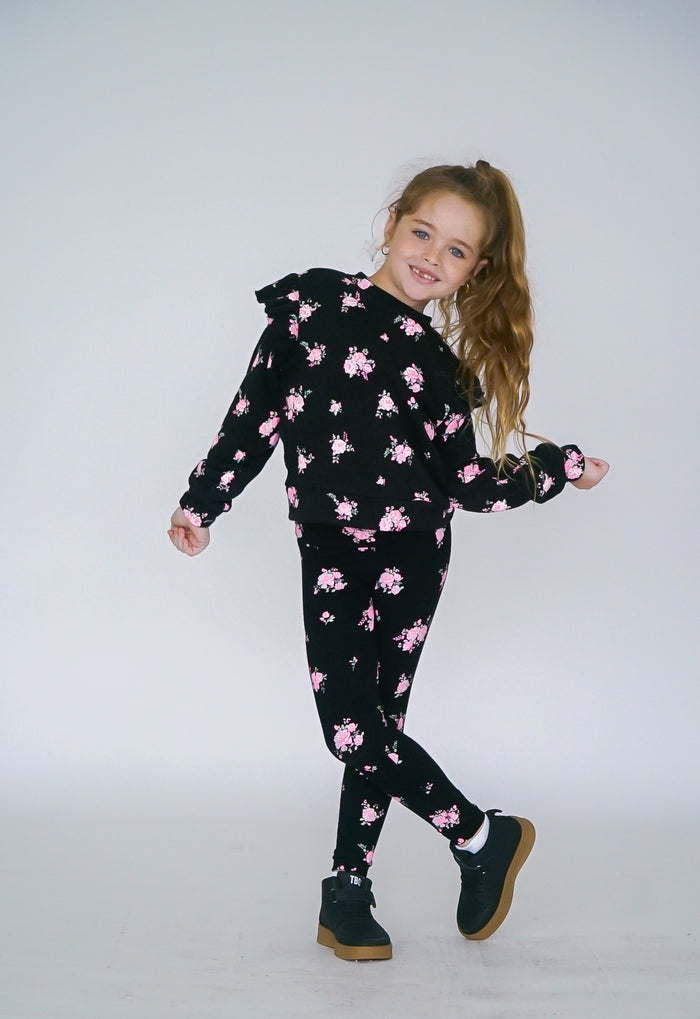 *Allover Rose Ruffle Sweatshirt*