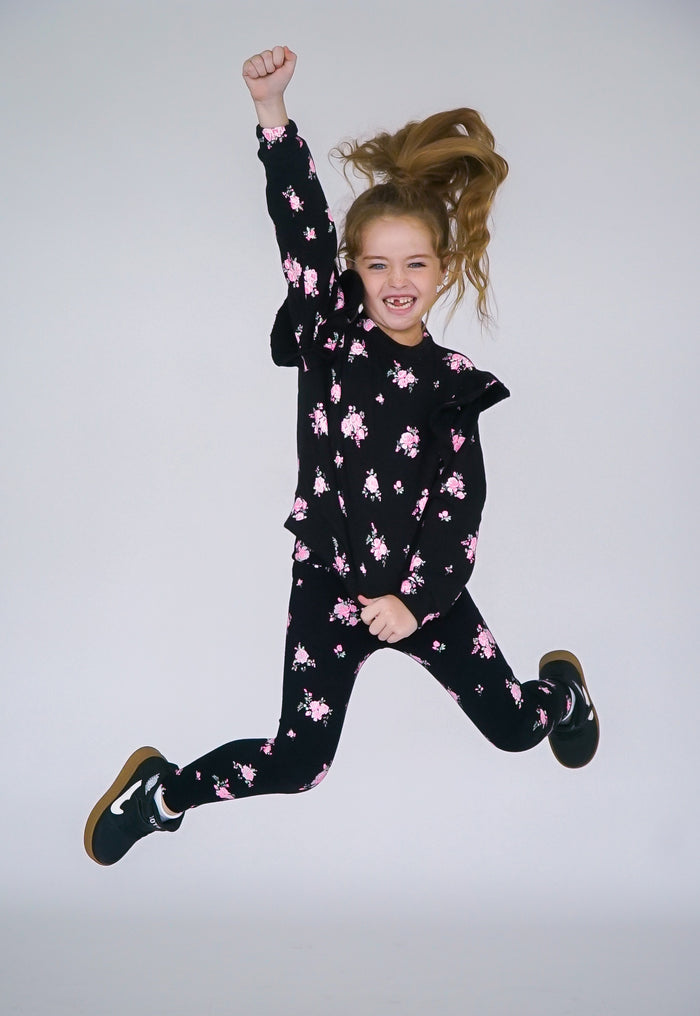 *Allover Rose Ruffle Sweatshirt*